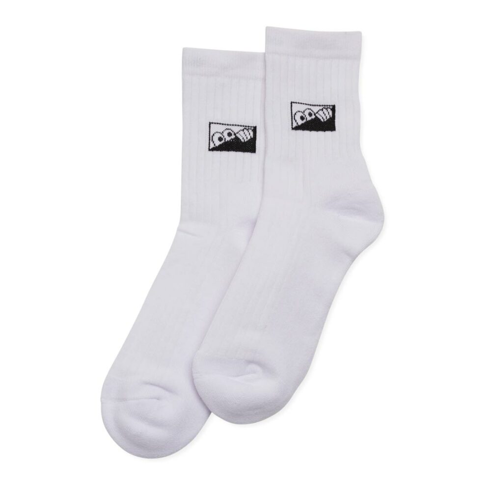 Last Resort Heel Tab Dress Socks - White
