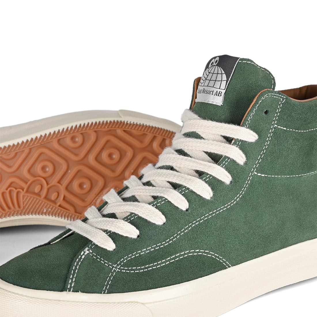 Last Resort VM003 Suede Hi Skate Shoes Elm Green White