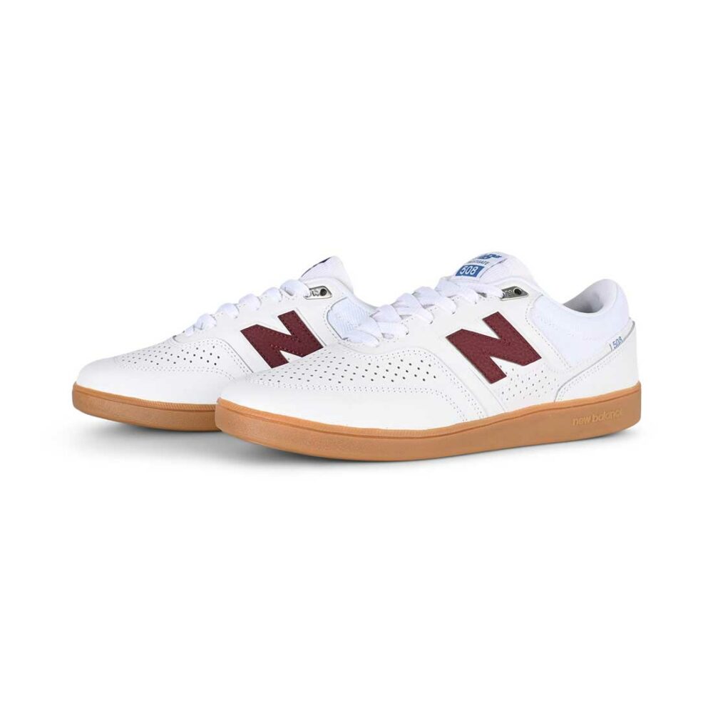 New Balance Numeric 508 Westgate Skate Shoes - White/NB Burgundy