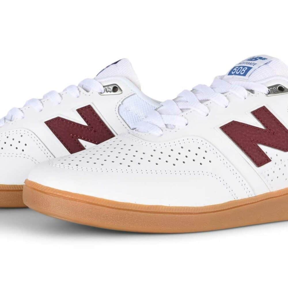New Balance Numeric 508 Westgate Skate Shoes - White/NB Burgundy