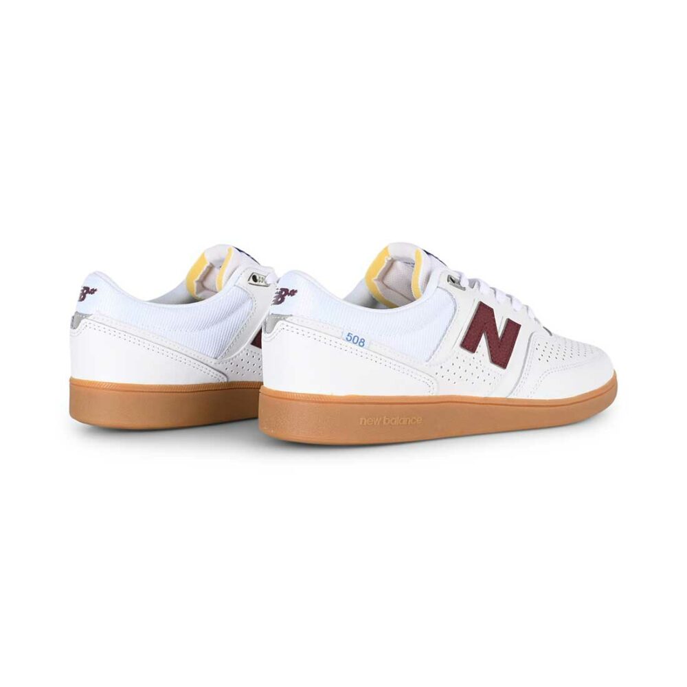 New Balance Numeric 508 Westgate Skate Shoes - White/NB Burgundy