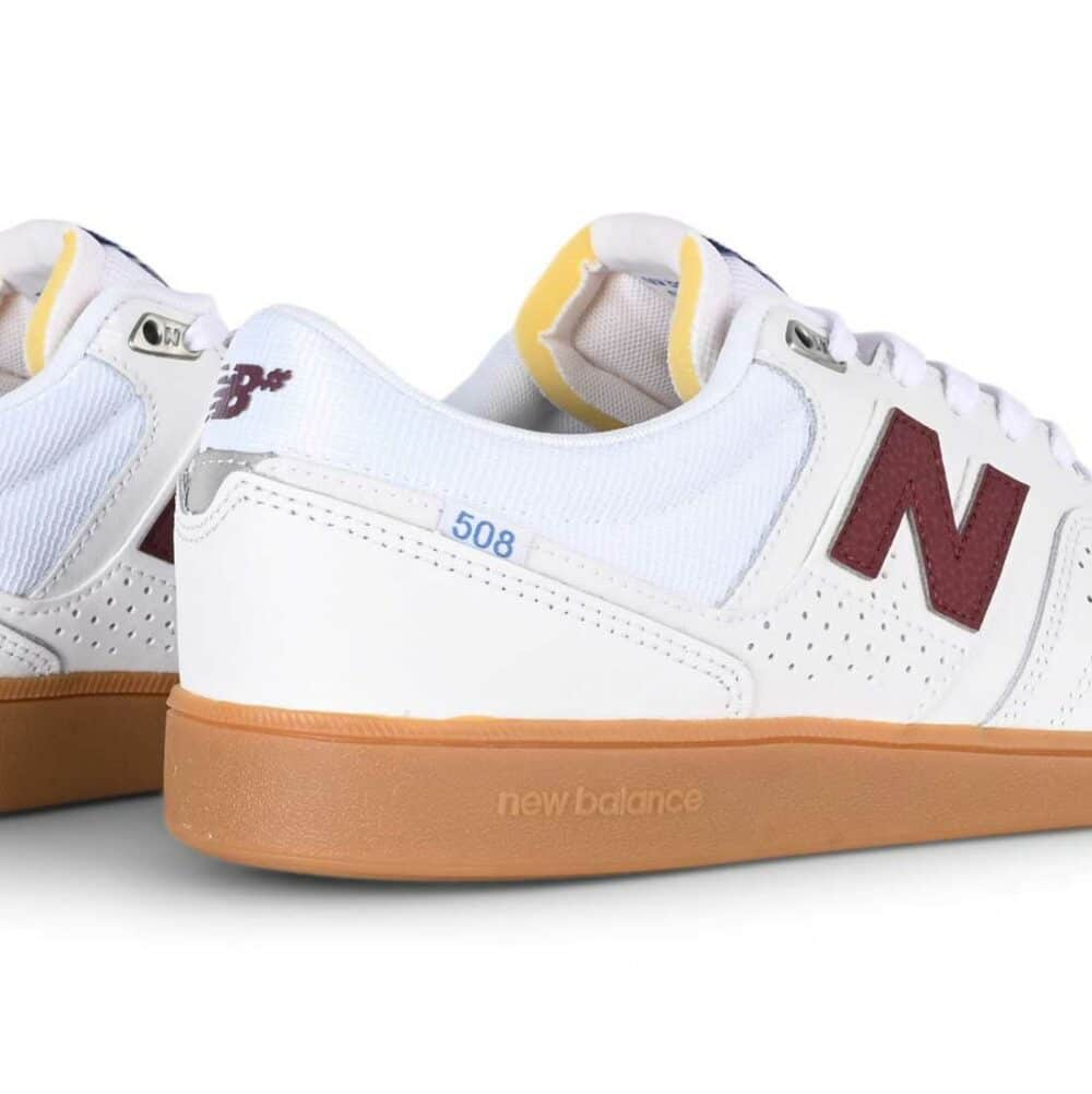 New Balance Numeric 508 Westgate Skate Shoes - White/NB Burgundy