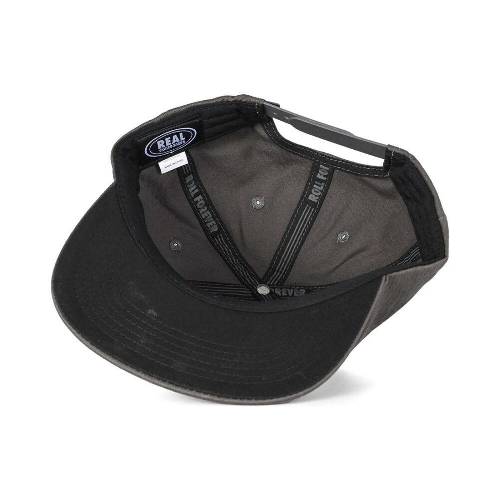 Real Oval Snapback Hat - Charcoal/Red
