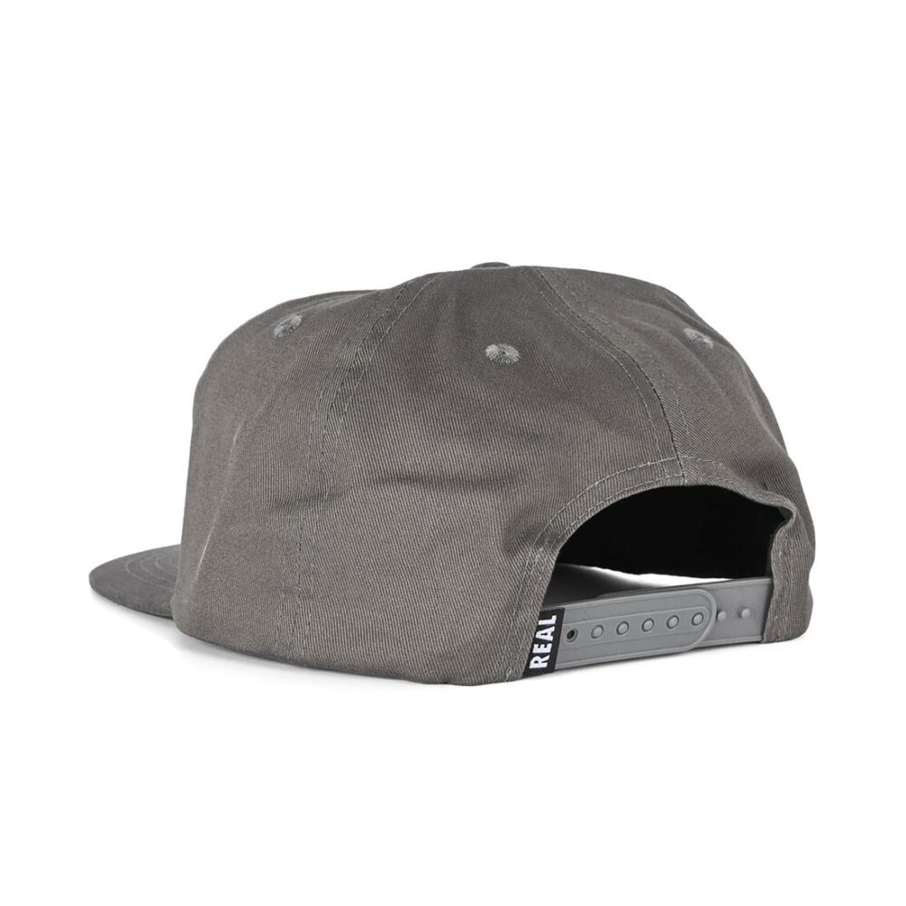 Real Oval Snapback Hat - Charcoal/Red