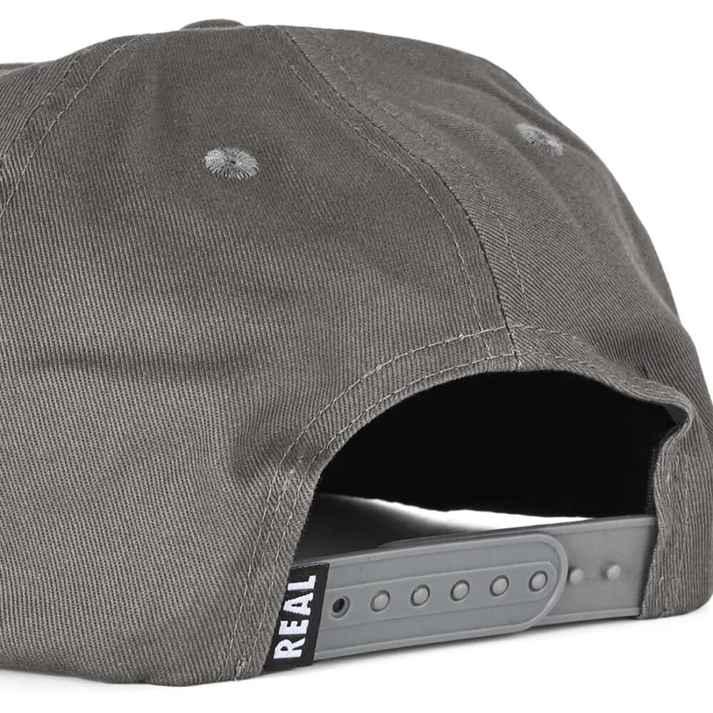 Real Oval Snapback Hat - Charcoal/Red