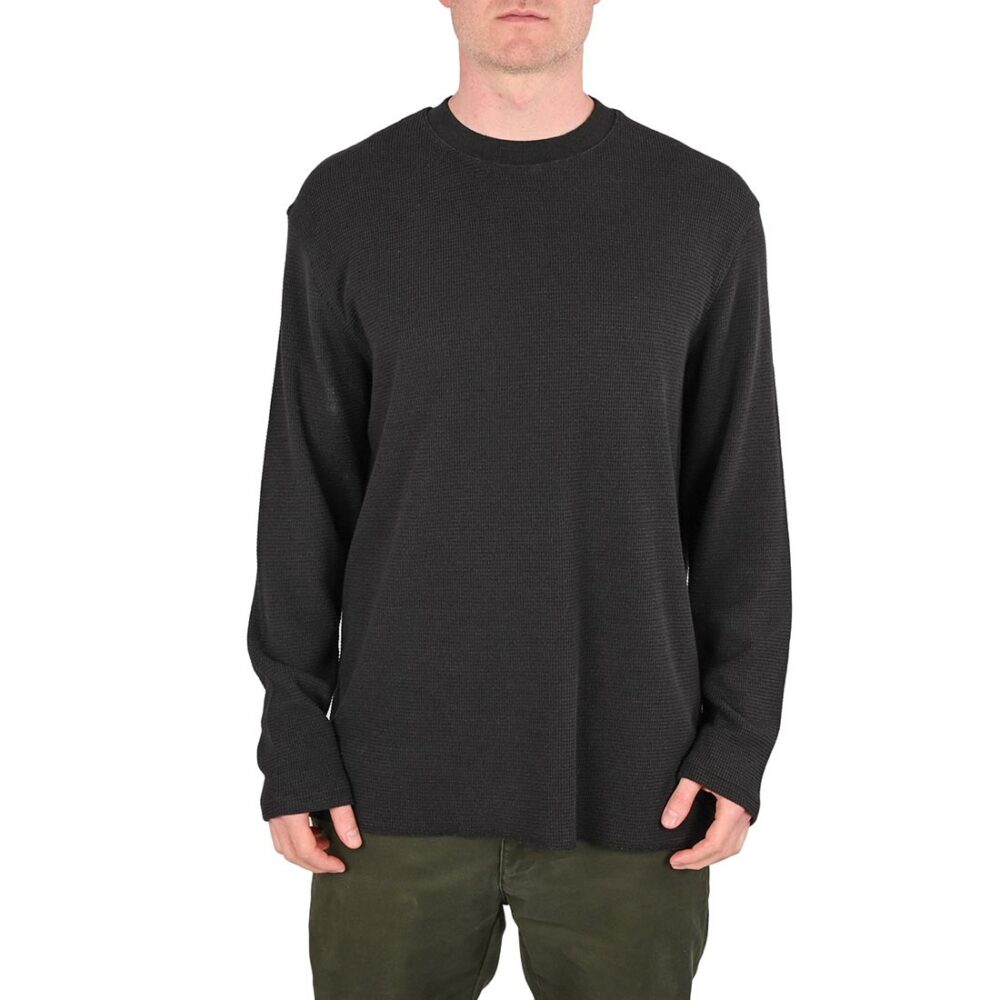 Rhythm Classic Waffle Knit L/S T-Shirt - Vintage Black
