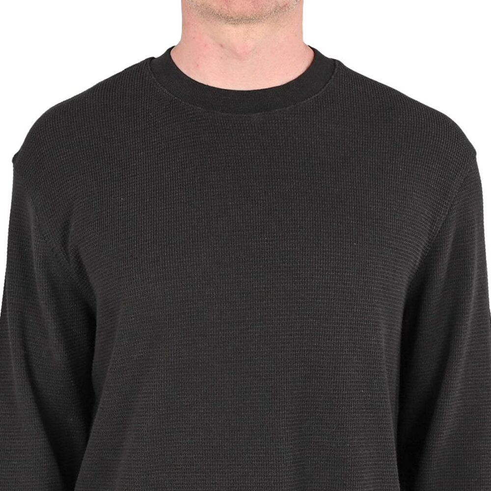 Rhythm Classic Waffle Knit L/S T-Shirt - Vintage Black