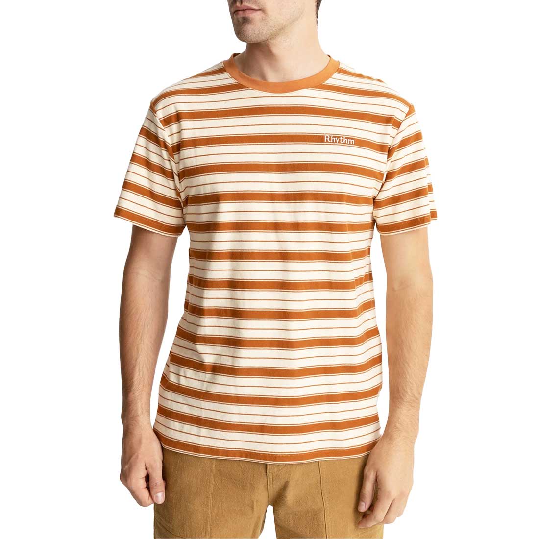 Rhythm Everyday Stripe S/S T-Shirt - Cedar - Supereight