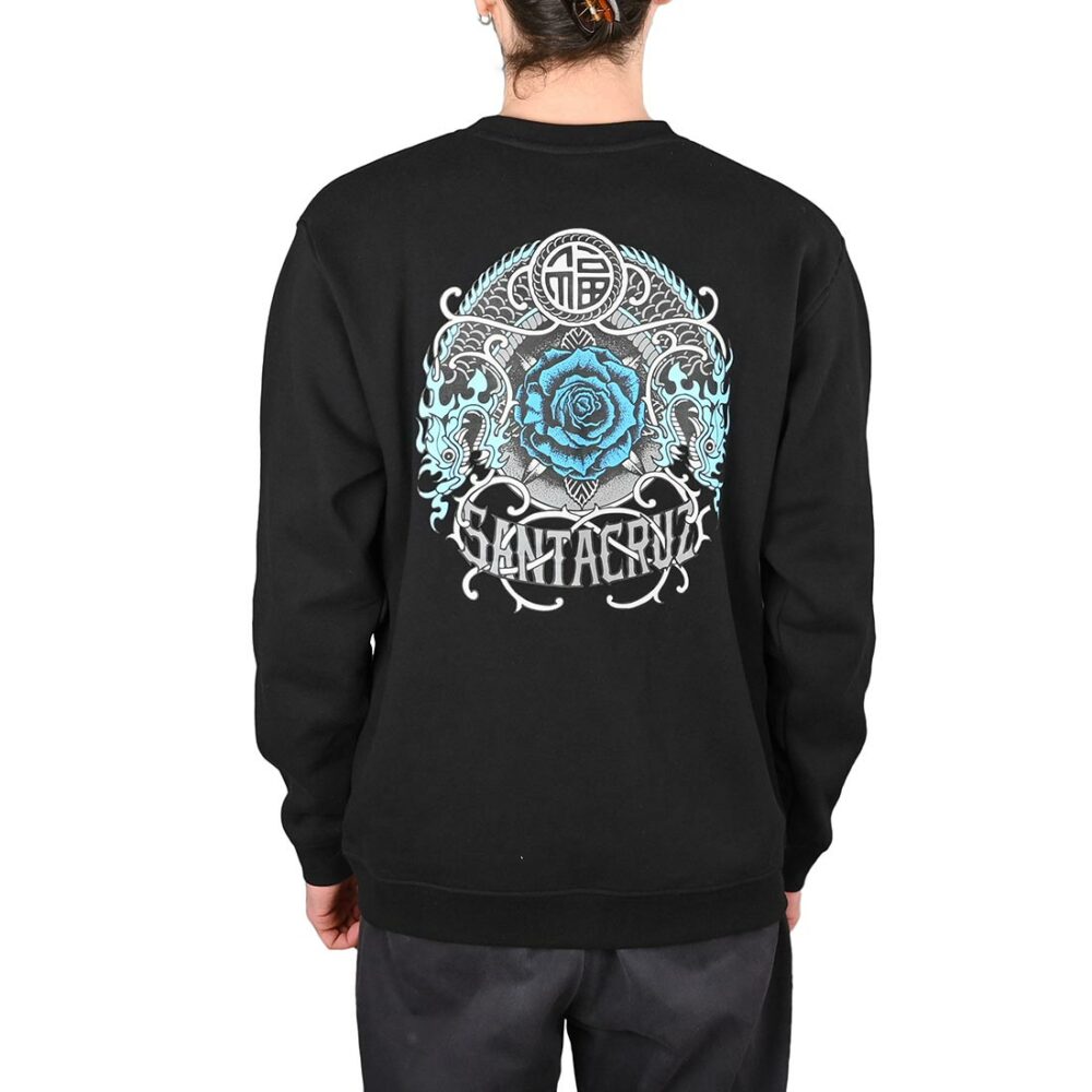 Santa Cruz Dressen Rose One Crew Sweater - Black