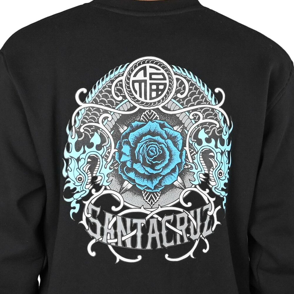 Santa Cruz Dressen Rose One Crew Sweater - Black