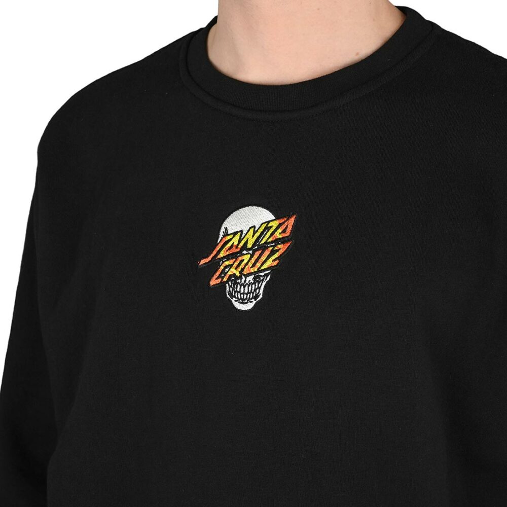 Santa Cruz Dressen Skull Dot Front Crew Sweater - Black