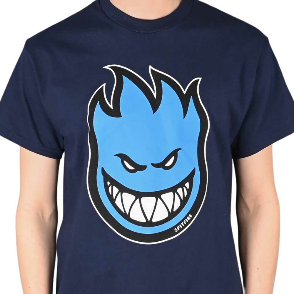Spitfire Bighead Fill S/S T-Shirt - Navy/Black/White