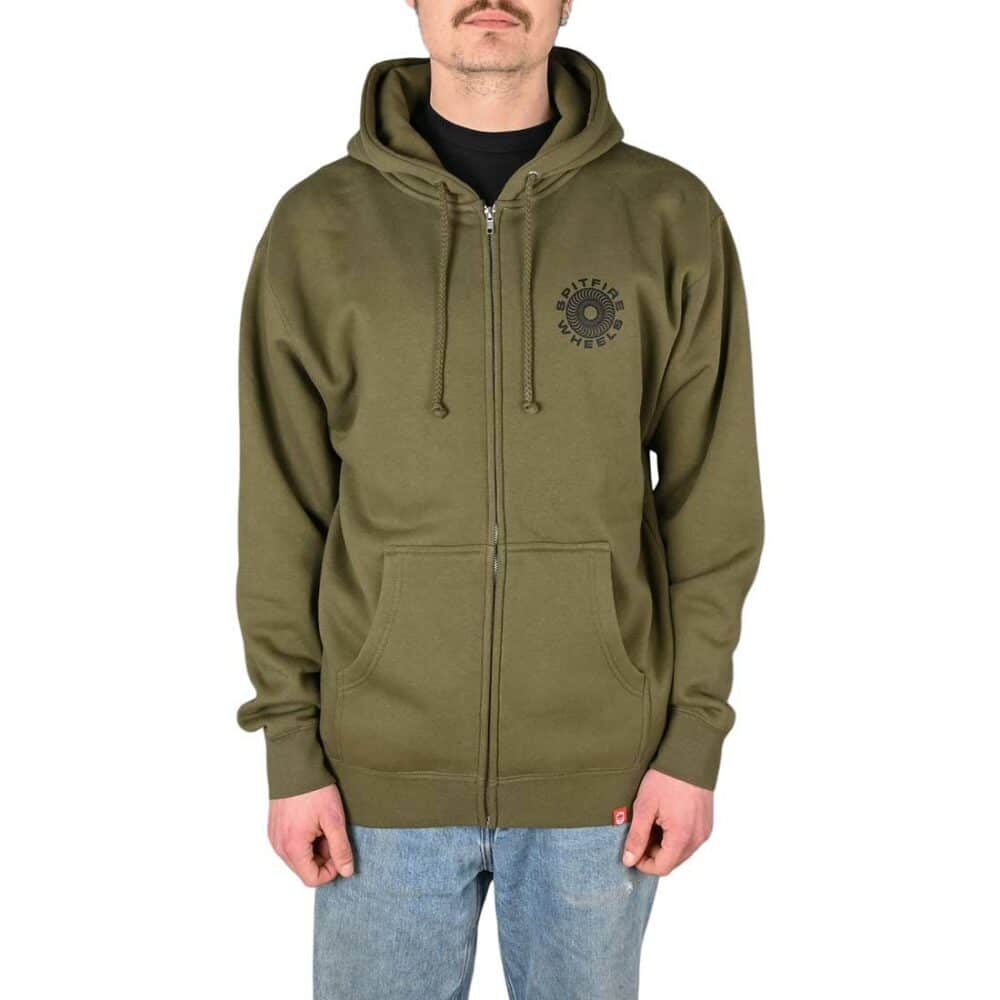 Spitfire Classic '87 Swirl Fill Zip Hoodie - Army/Black/White