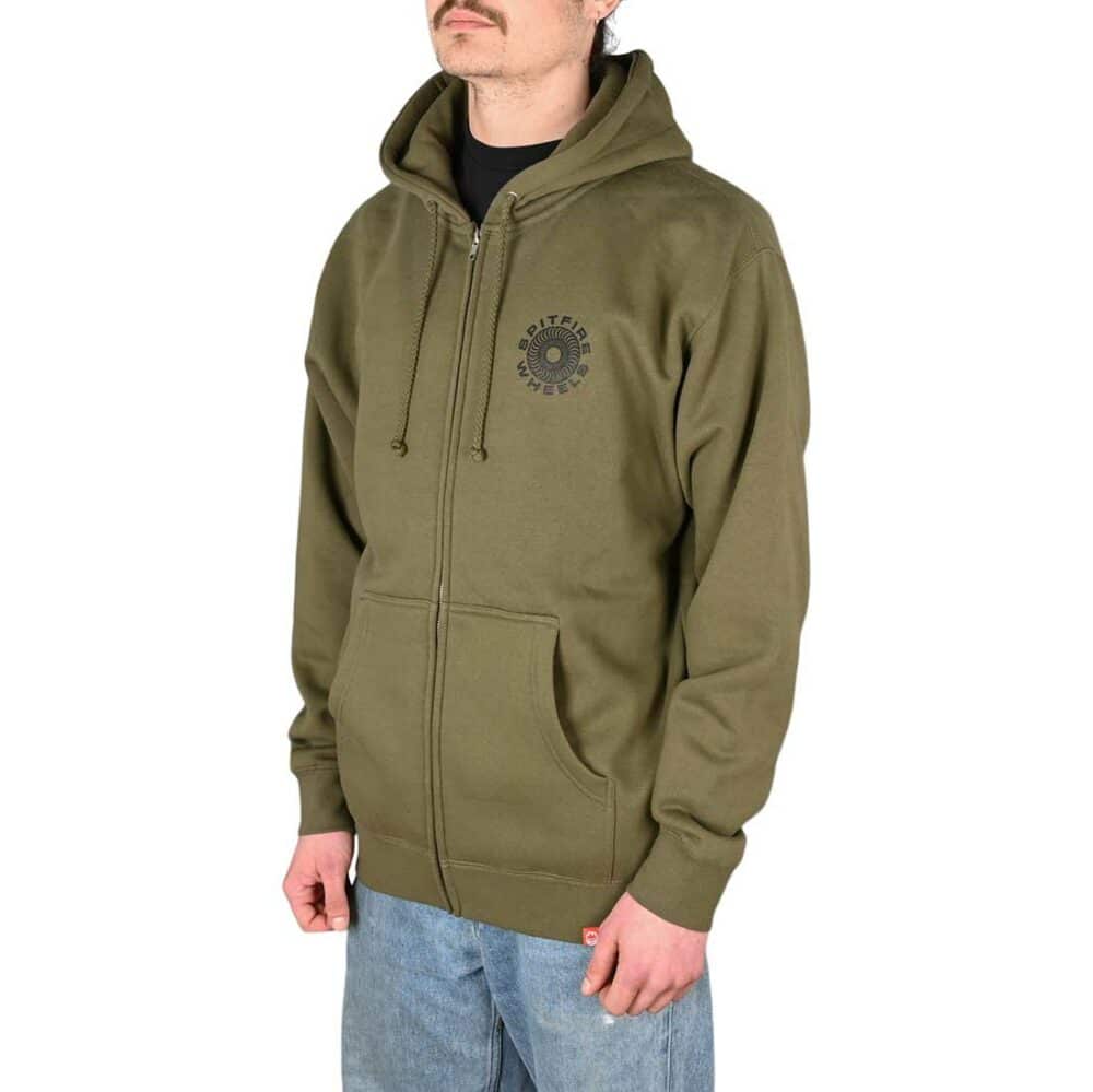 Spitfire Classic '87 Swirl Fill Zip Hoodie - Army/Black/White