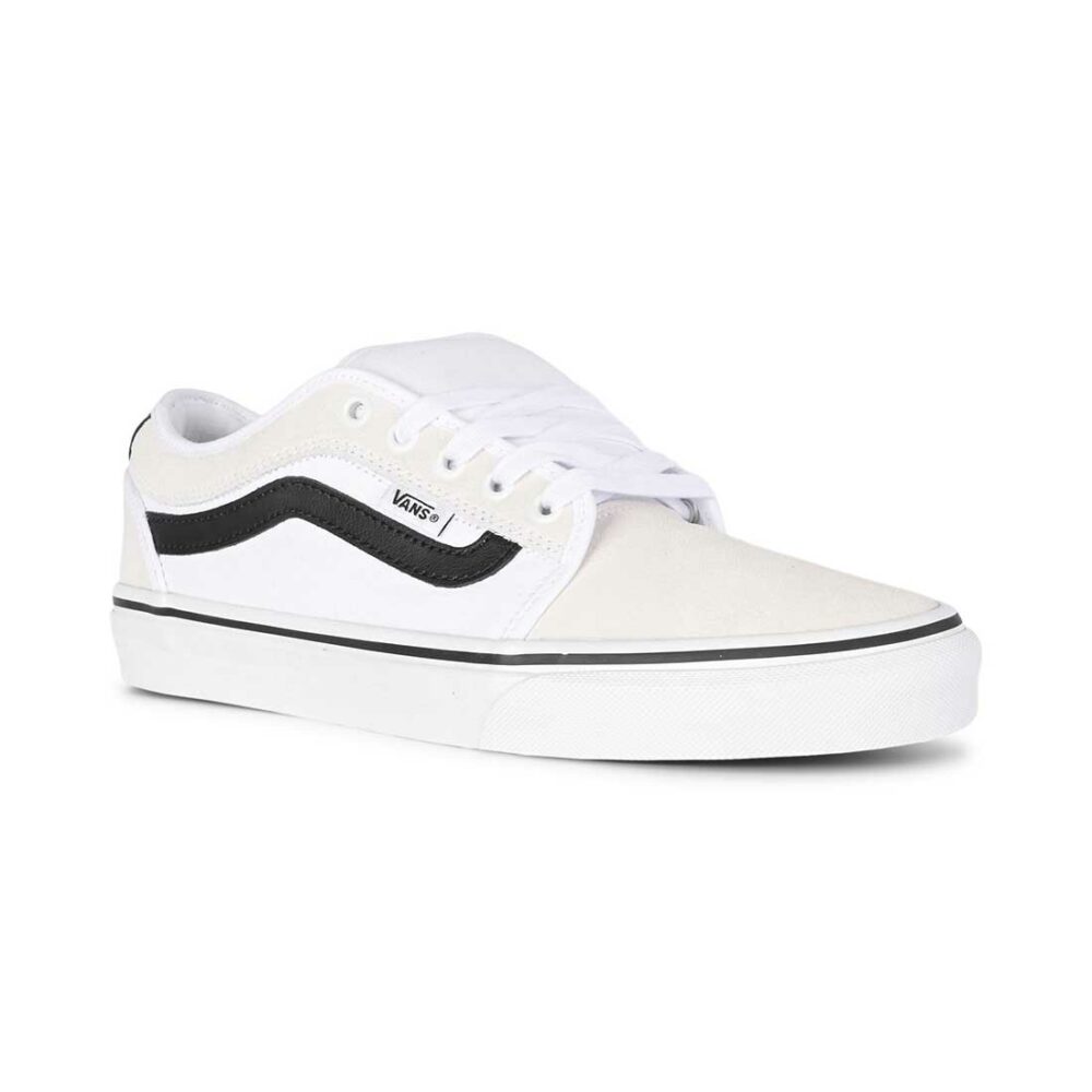 Vans Chukka Low Sidestripe Skate Shoes - White/Black/Gum