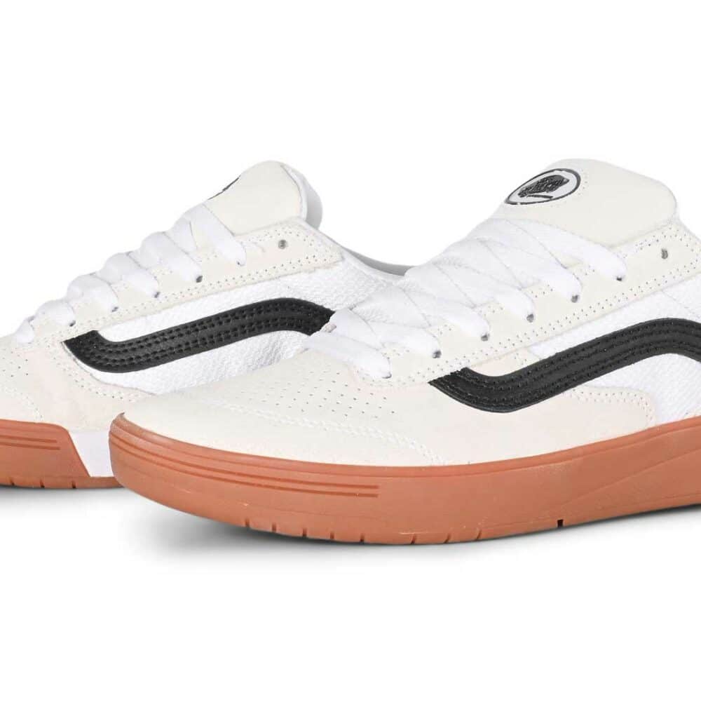 Vans Zahba Skate Shoes - White/Black/Gum