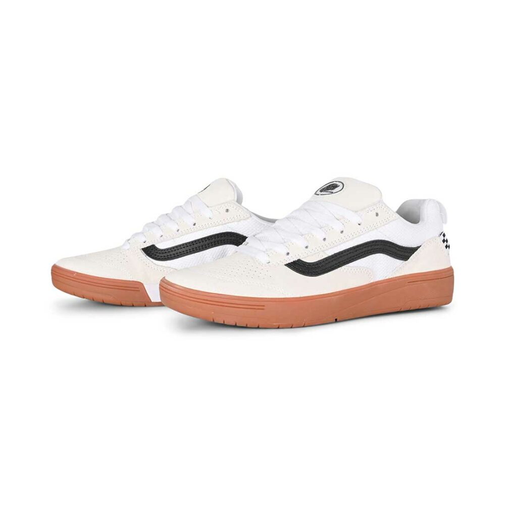 Vans Zahba Skate Shoes - White/Black/Gum