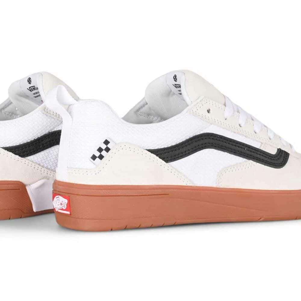 Vans Zahba Skate Shoes - White/Black/Gum