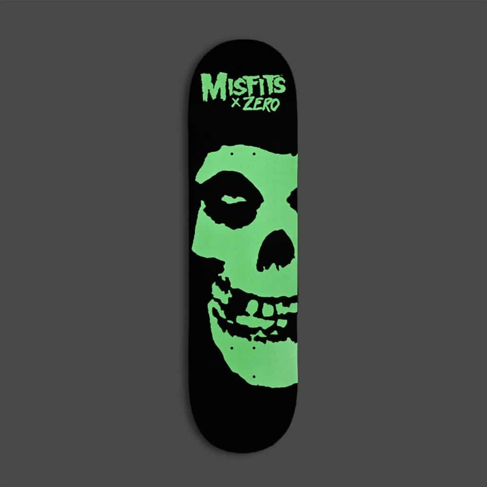Zero x Misfits Fiend Skull GITD 8.25" Skateboard Deck