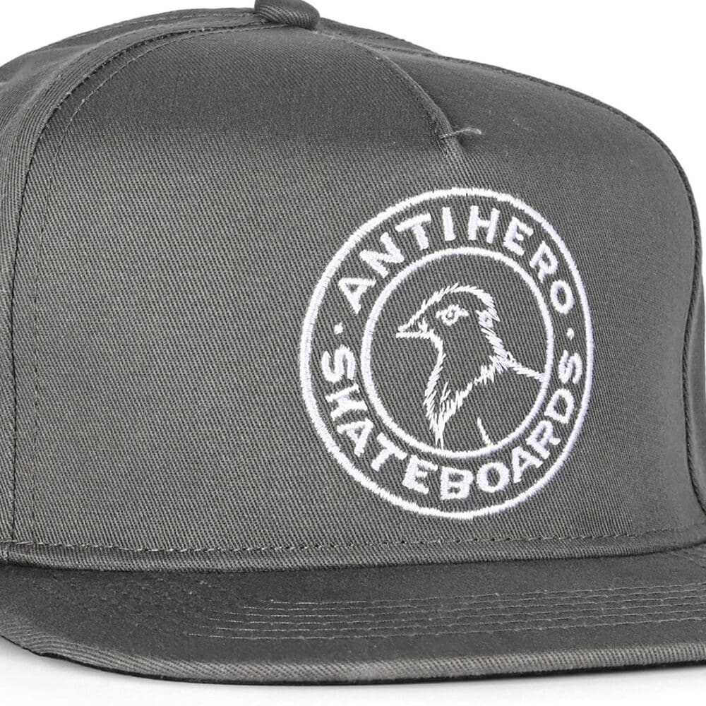 Anti Hero Basic Pigeon Snapback Cap - Charcoal/White