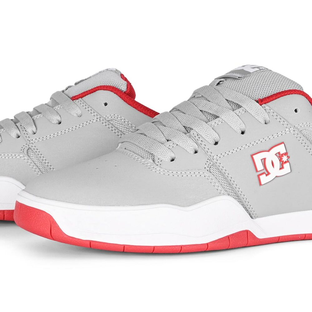 DC Central Low Top Skate Shoes - Grey/Red