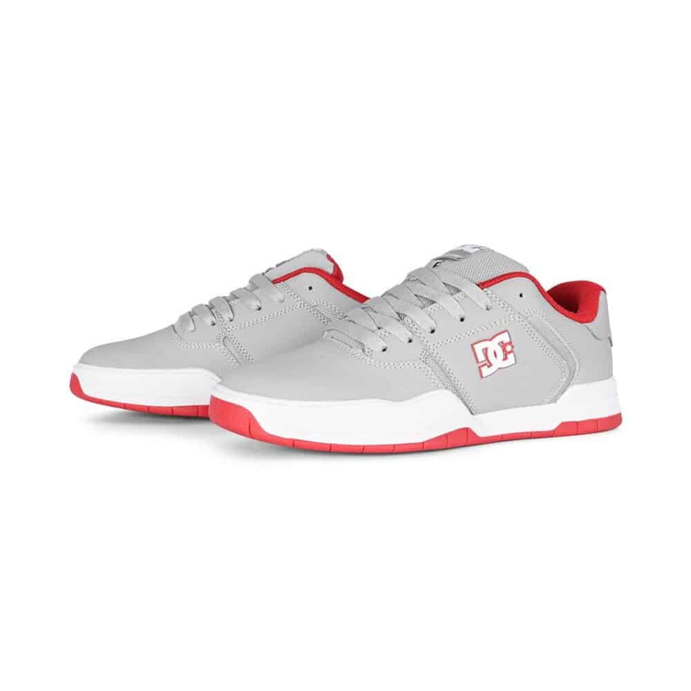 DC Central Low Top Skate Shoes - Grey/Red