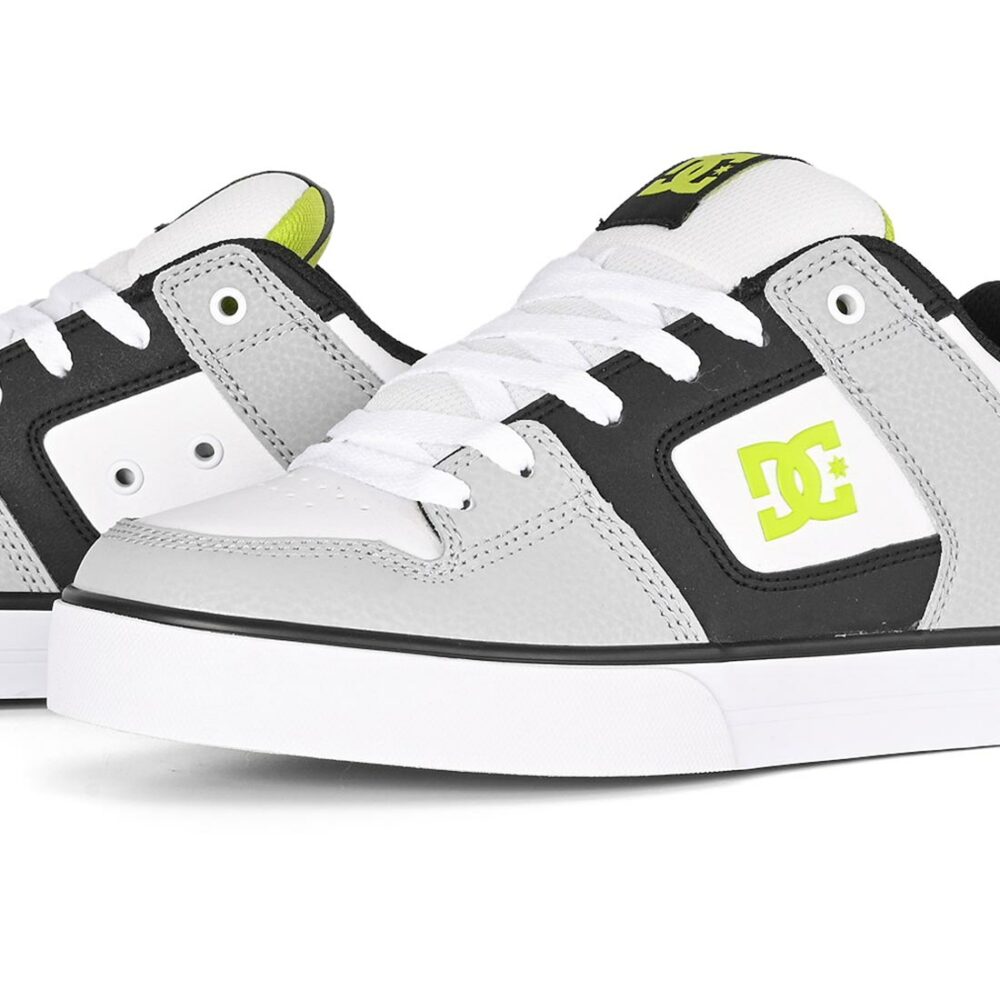 DC Pure Skate Shoes - White/Lime