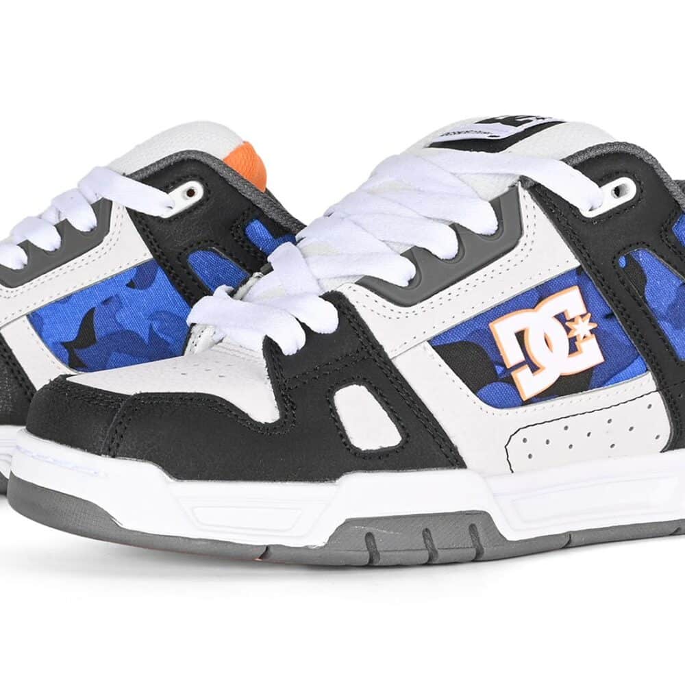 DC Stag Skate Shoes - White/Black/Orange