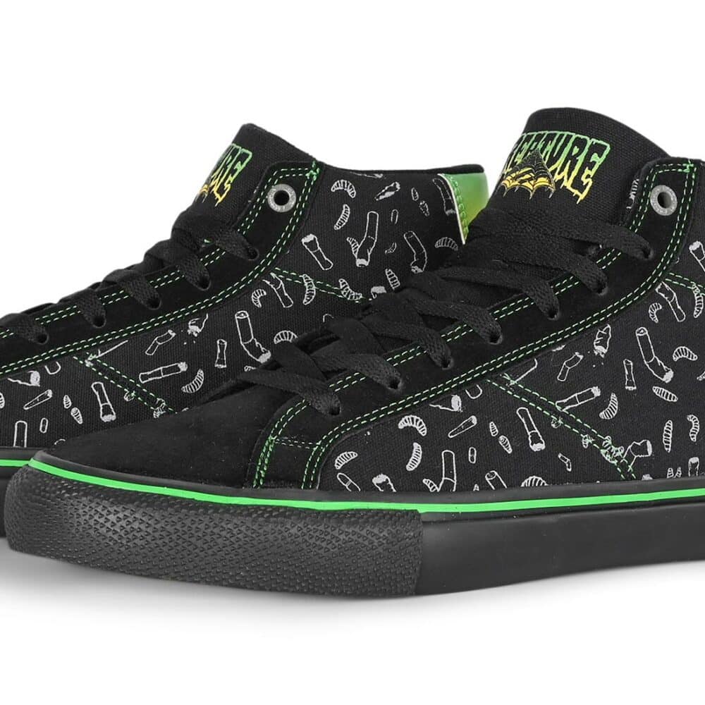 Emerica x Creature Omen Hi Skate Shoes - Black/Black