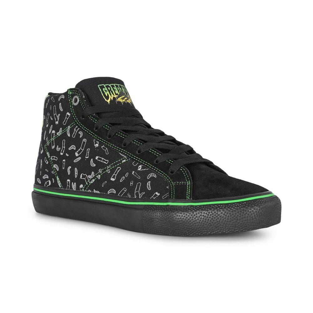 Emerica x Creature Omen Hi Skate Shoes - Black/Black