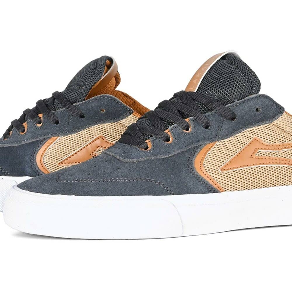 Lakai Atlantic Vulc Skate Shoes - Charcoal/Tan