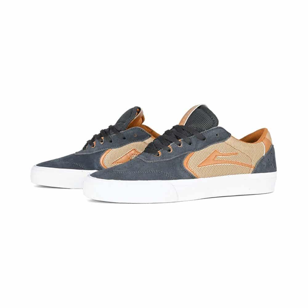Lakai Atlantic Vulc Skate Shoes - Charcoal/Tan
