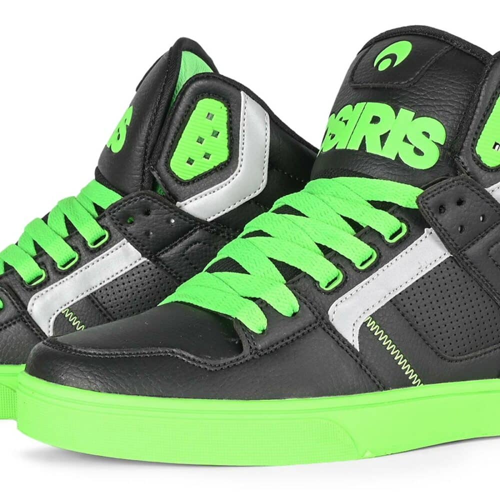 Osiris Clone High Top Shoes - Black/Black/Green