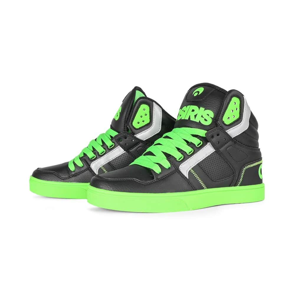 Osiris Clone High Top Shoes - Black/Black/Green