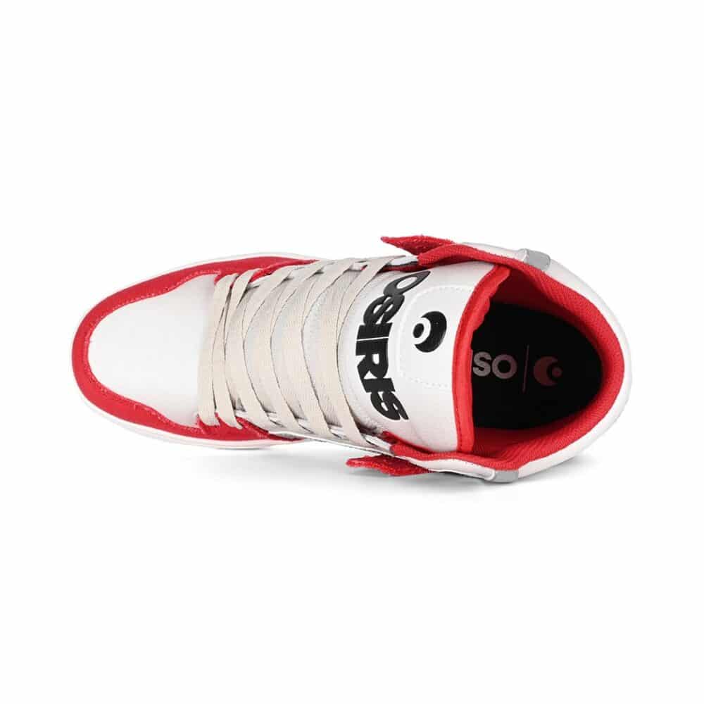 Osiris Clone High Top Shoes - White/Red/Navy