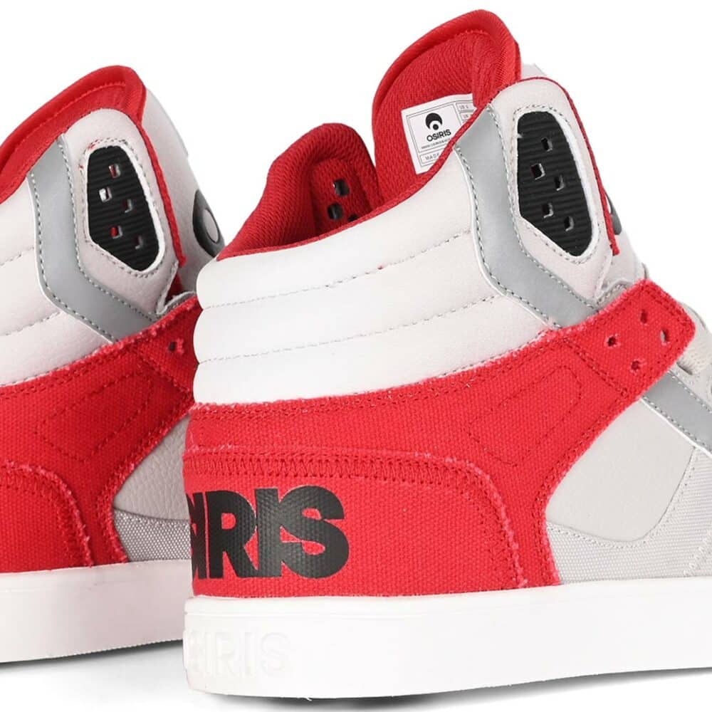 Osiris Clone High Top Shoes - White/Red/Navy
