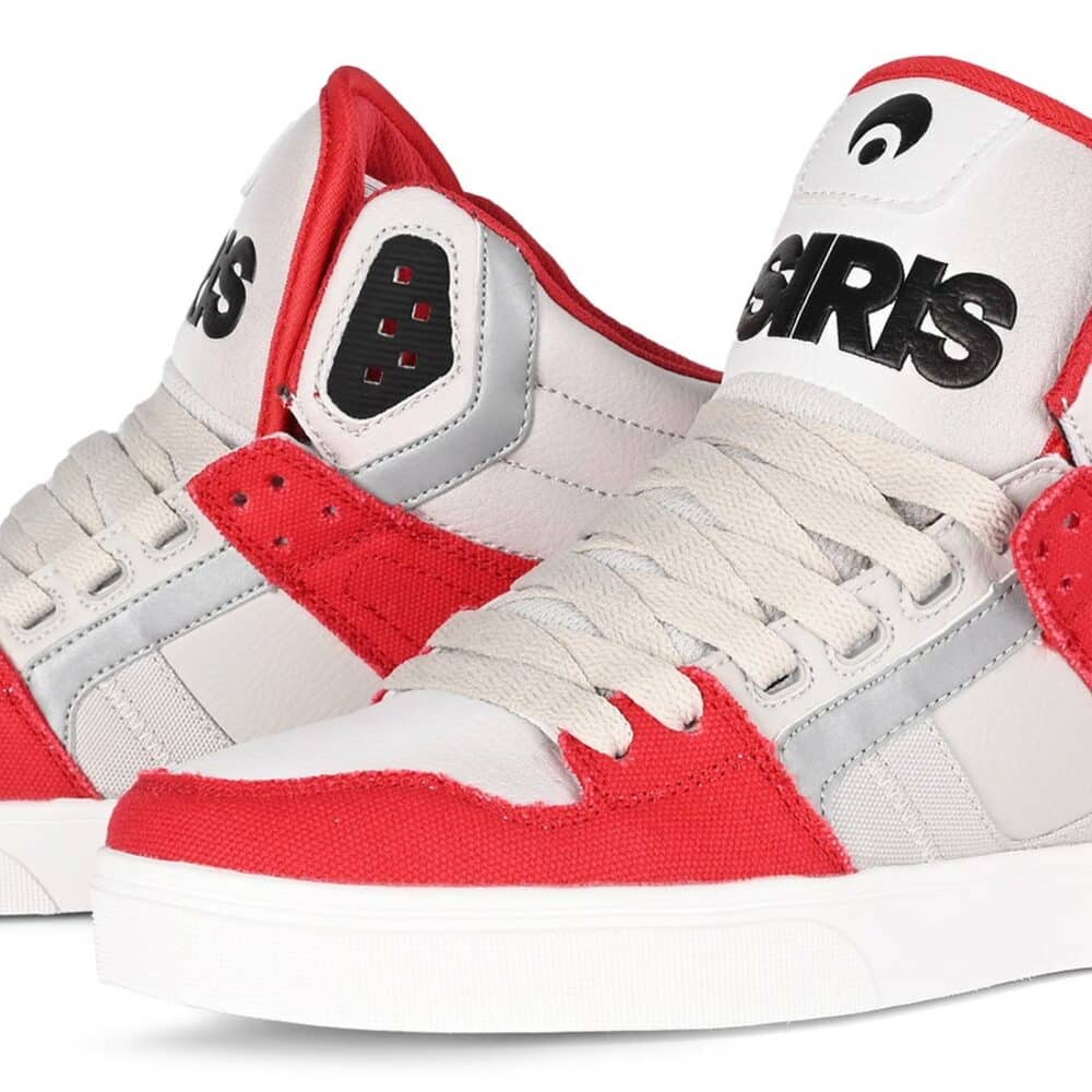 Osiris Clone High Top Shoes - White/Red/Navy