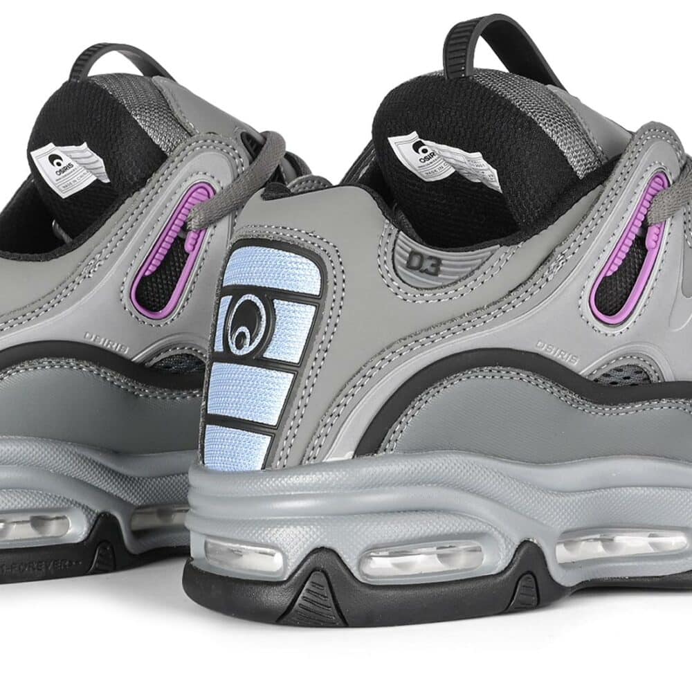 Osiris D3 2001 Skate Shoes - Grey/Purple/Yellow