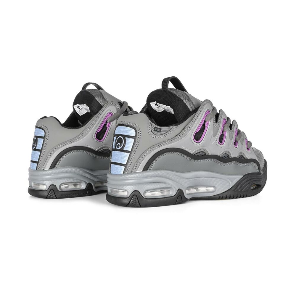Osiris D3 2001 Skate Shoes - Grey/Purple/Yellow
