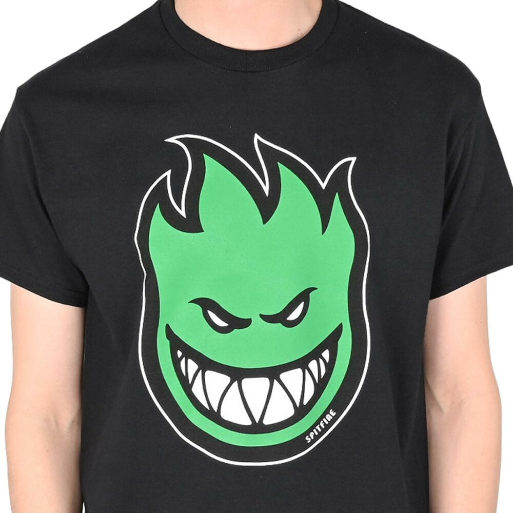 Spitfire Bighead Fill S/S T-Shirt - Black/Green