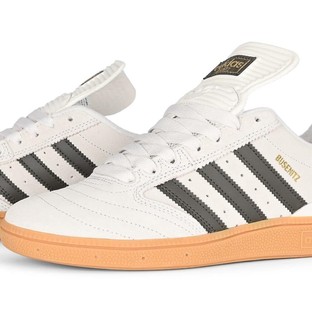 Adidas Busenitz Skate Shoes - White/Shadow Olive/Gum