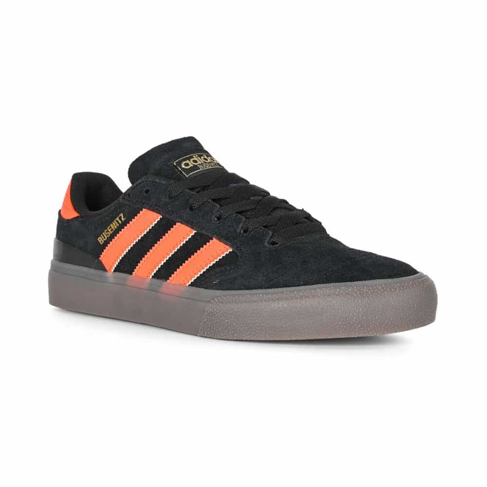 Adidas Busenitz Vulc II Skate Shoes - Core Black/Coral Orange/Gum