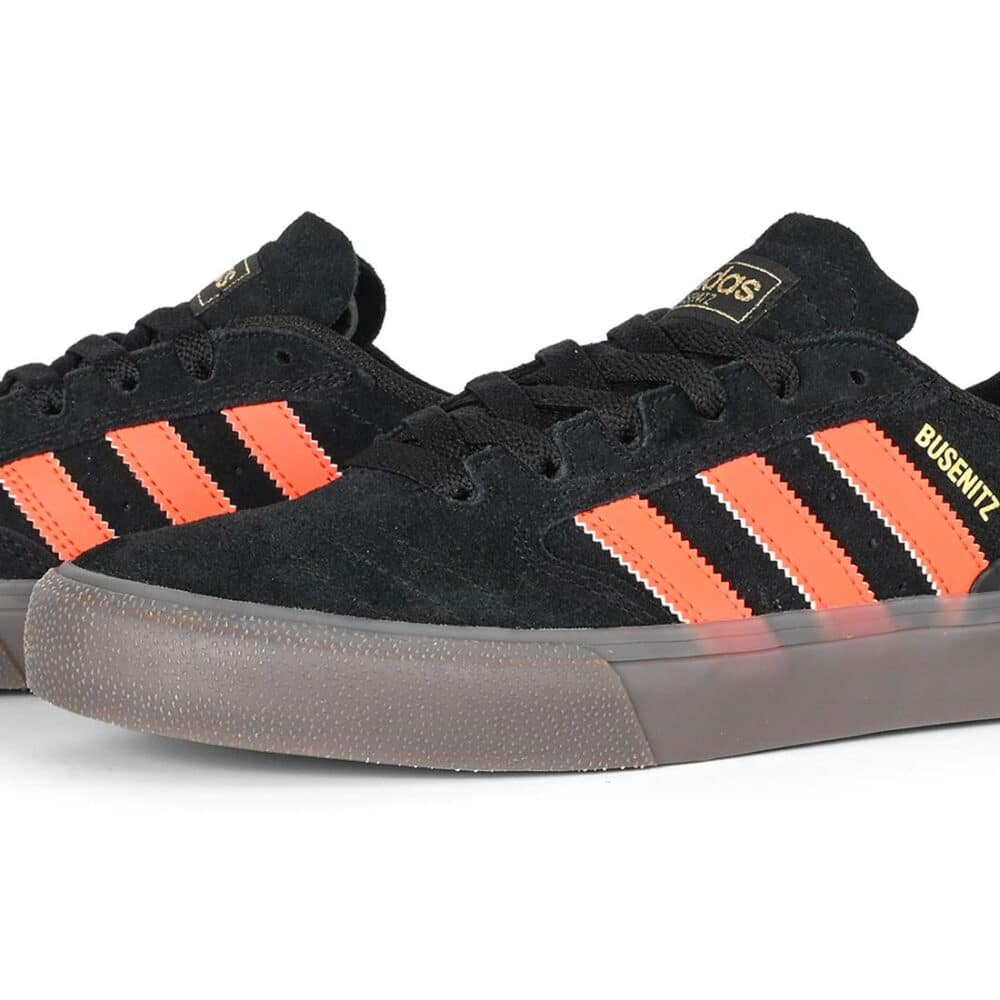 Adidas Busenitz Vulc II Skate Shoes - Core Black/Coral Orange/Gum