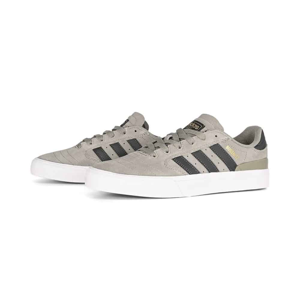 Adidas Busenitz Vulc II Skate Shoes - Silver Pebble/Carbon/Gold