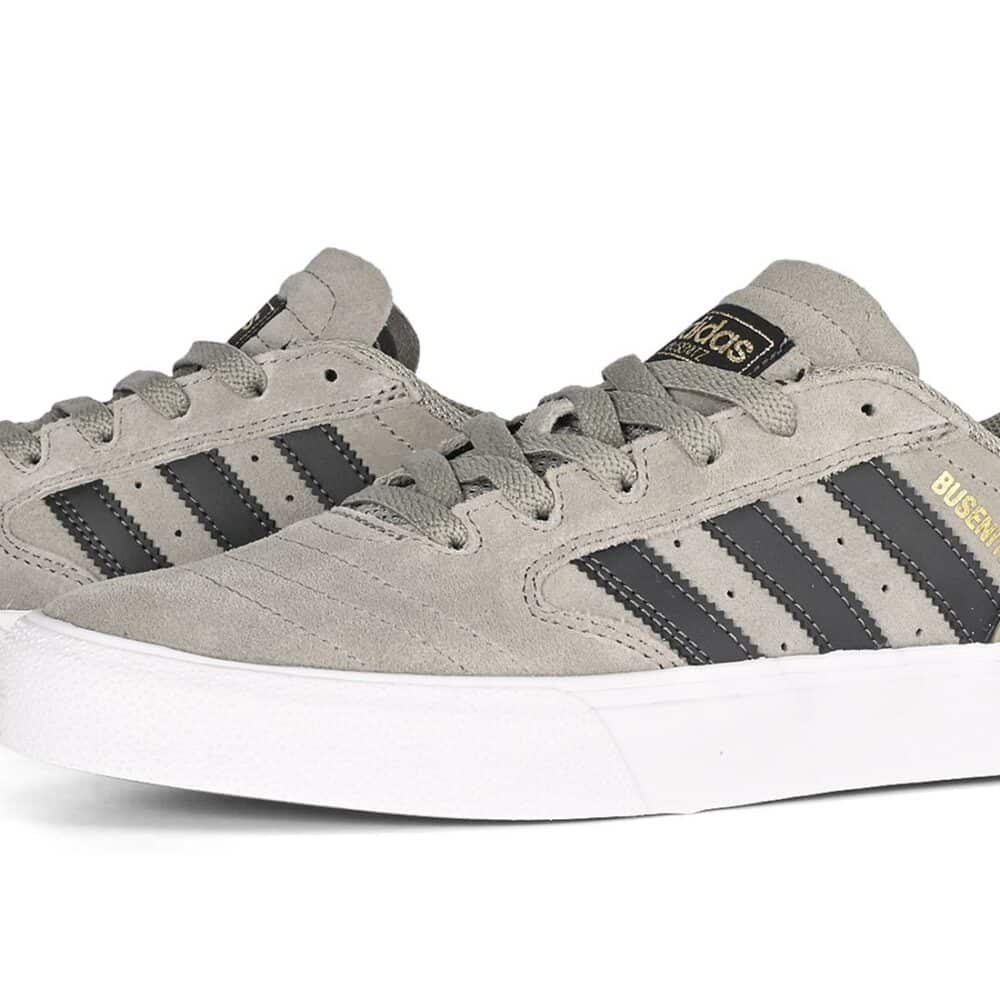 Adidas Busenitz Vulc II Skate Shoes - Silver Pebble/Carbon/Gold
