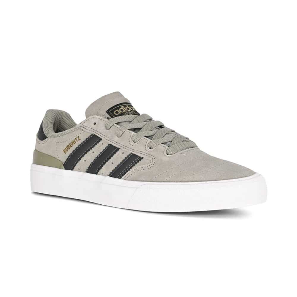 Adidas Busenitz Vulc II Skate Shoes - Silver Pebble/Carbon/Gold