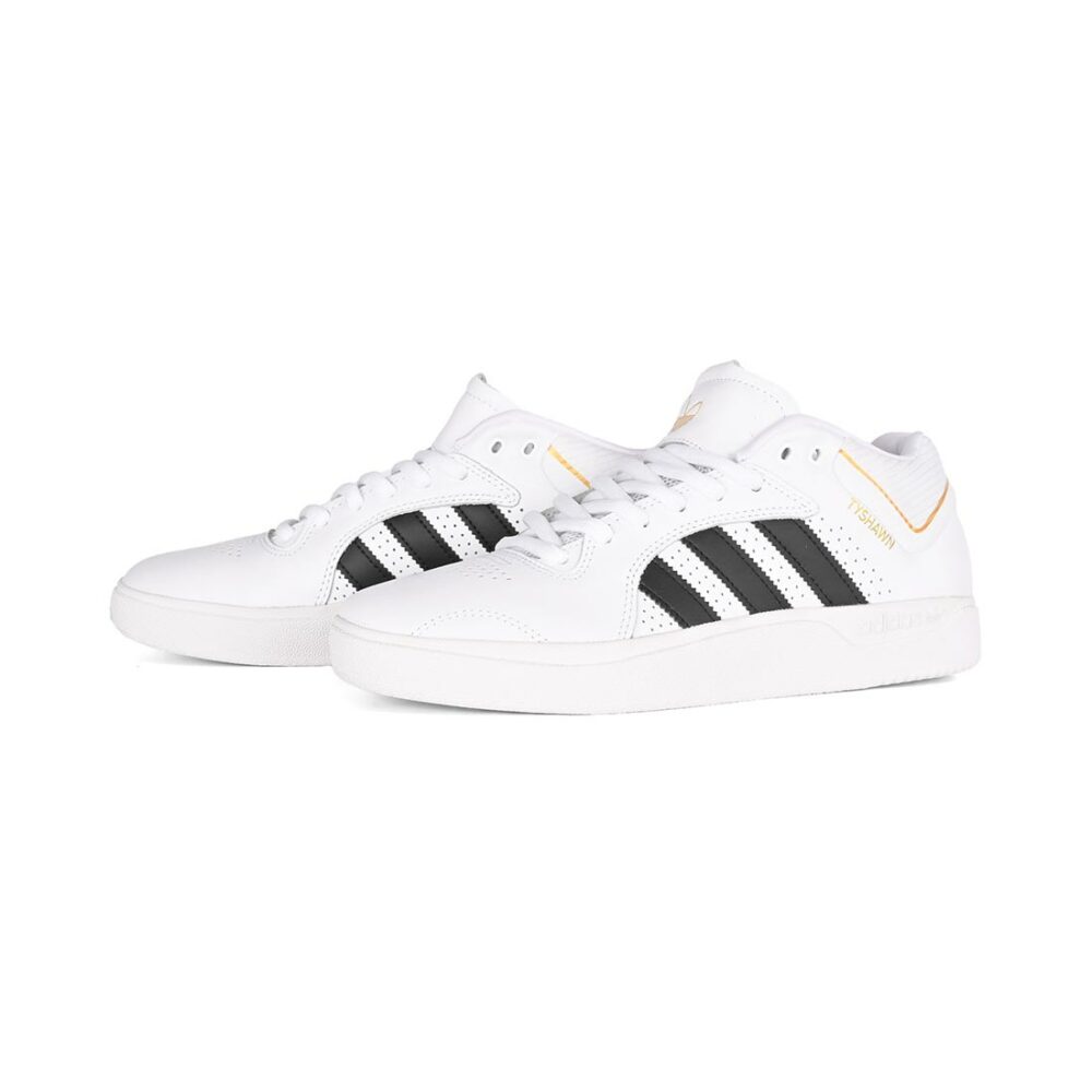 Adidas Tyshawn Skate Shoes - White/Core Black/Gold