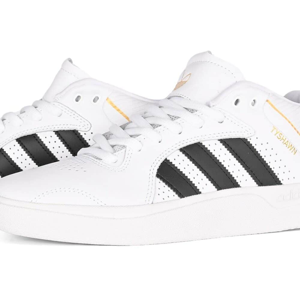 Adidas Tyshawn Skate Shoes - White/Core Black/Gold