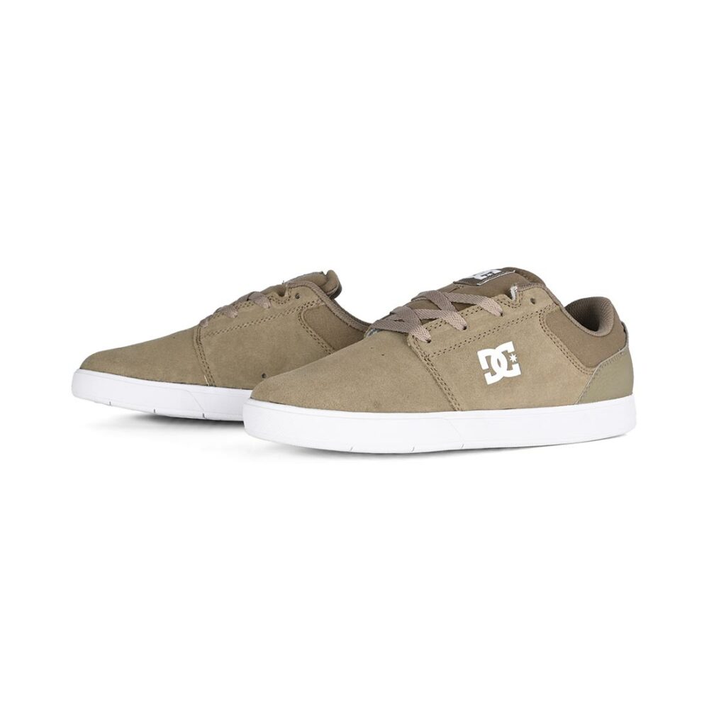 DC Crisis 2 Low Top Skate Shoes - Olive/White