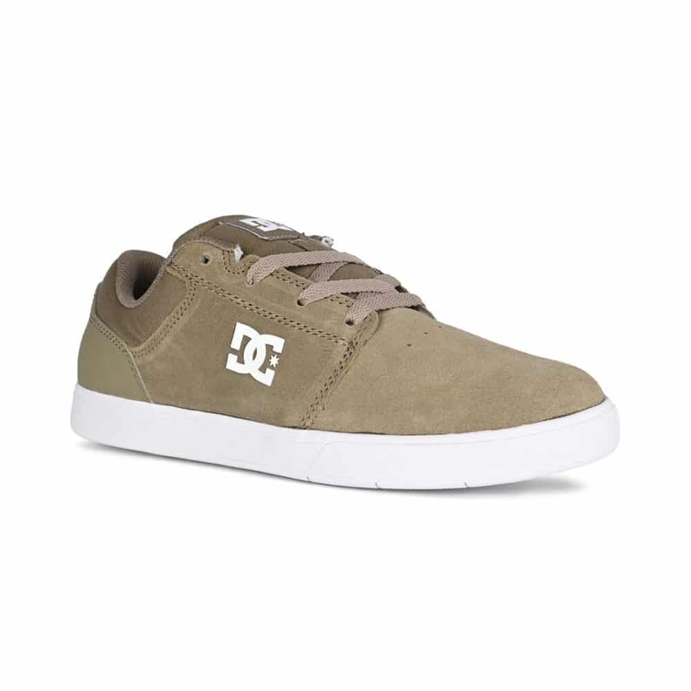 DC Crisis 2 Low Top Skate Shoes - Olive/White